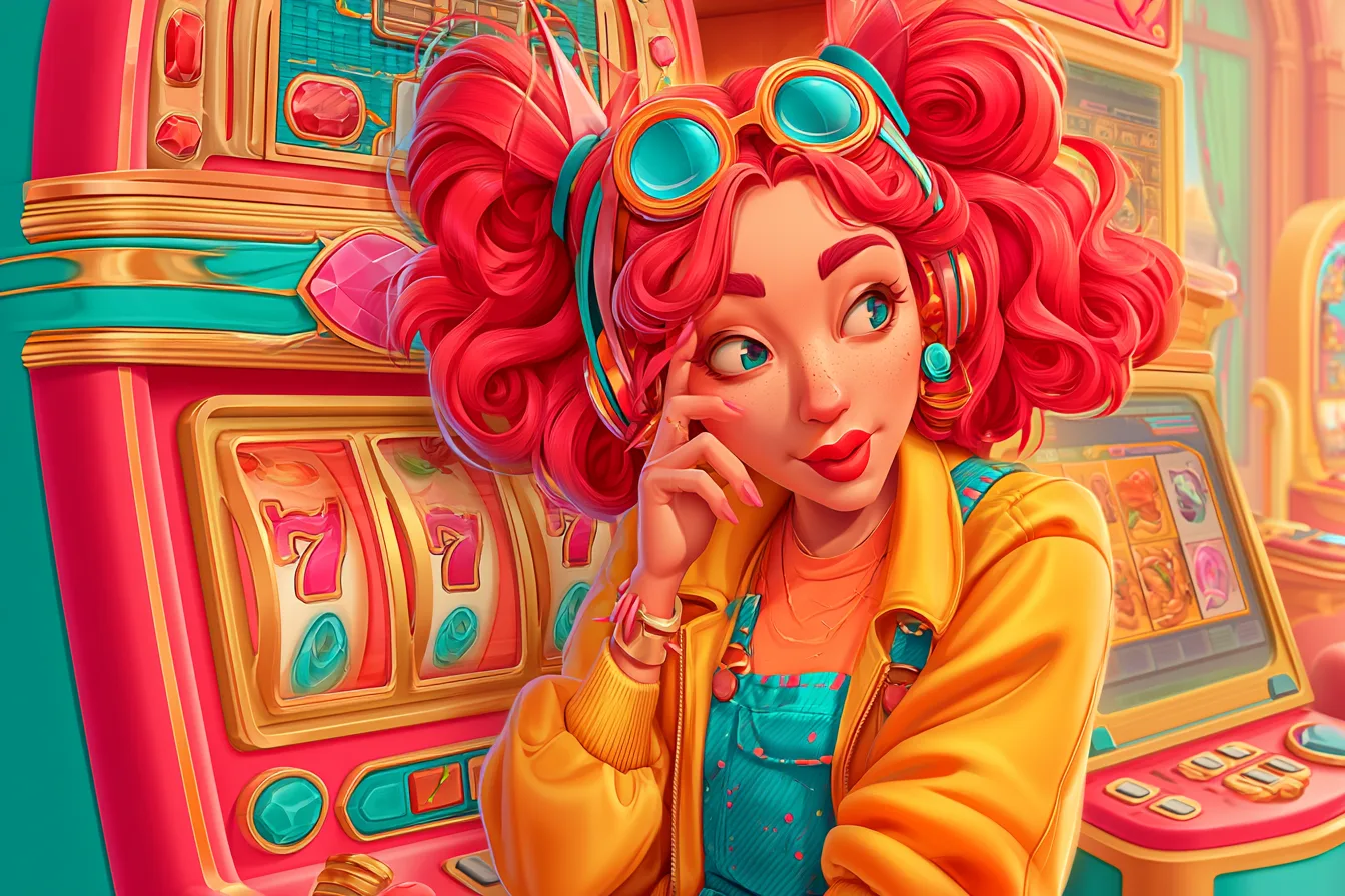 Personajes coloridos dentro de un casino